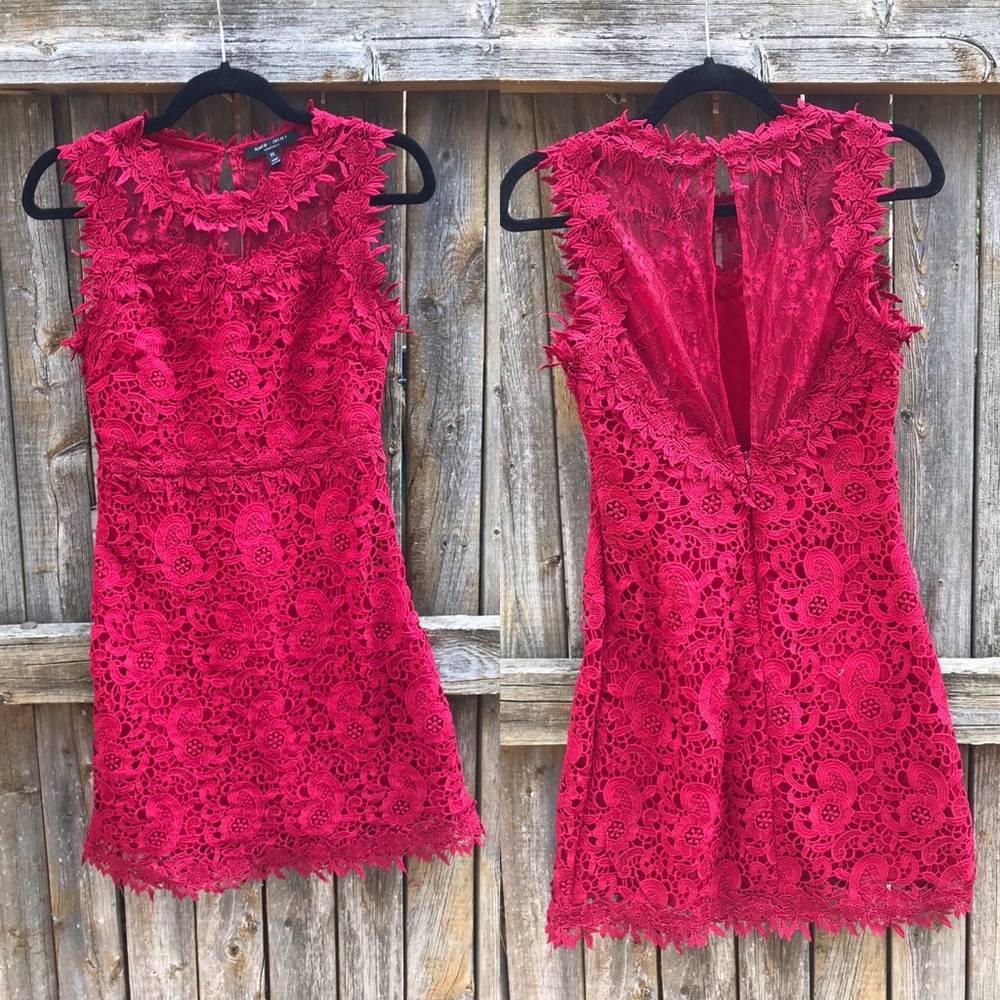 Red lace dress